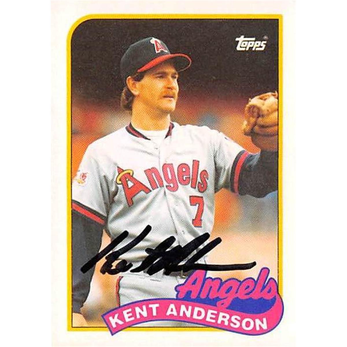 Picture of Autograph Warehouse 365436 Kent Anderson Autographed Baseball Card - California Angels 1989 Topps No.3T