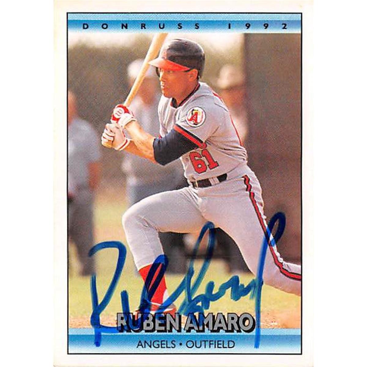 Picture of Autograph Warehouse 365488 Ruben Amaro Autographed Baseball Card - California Angels 1992 Donruss No.733