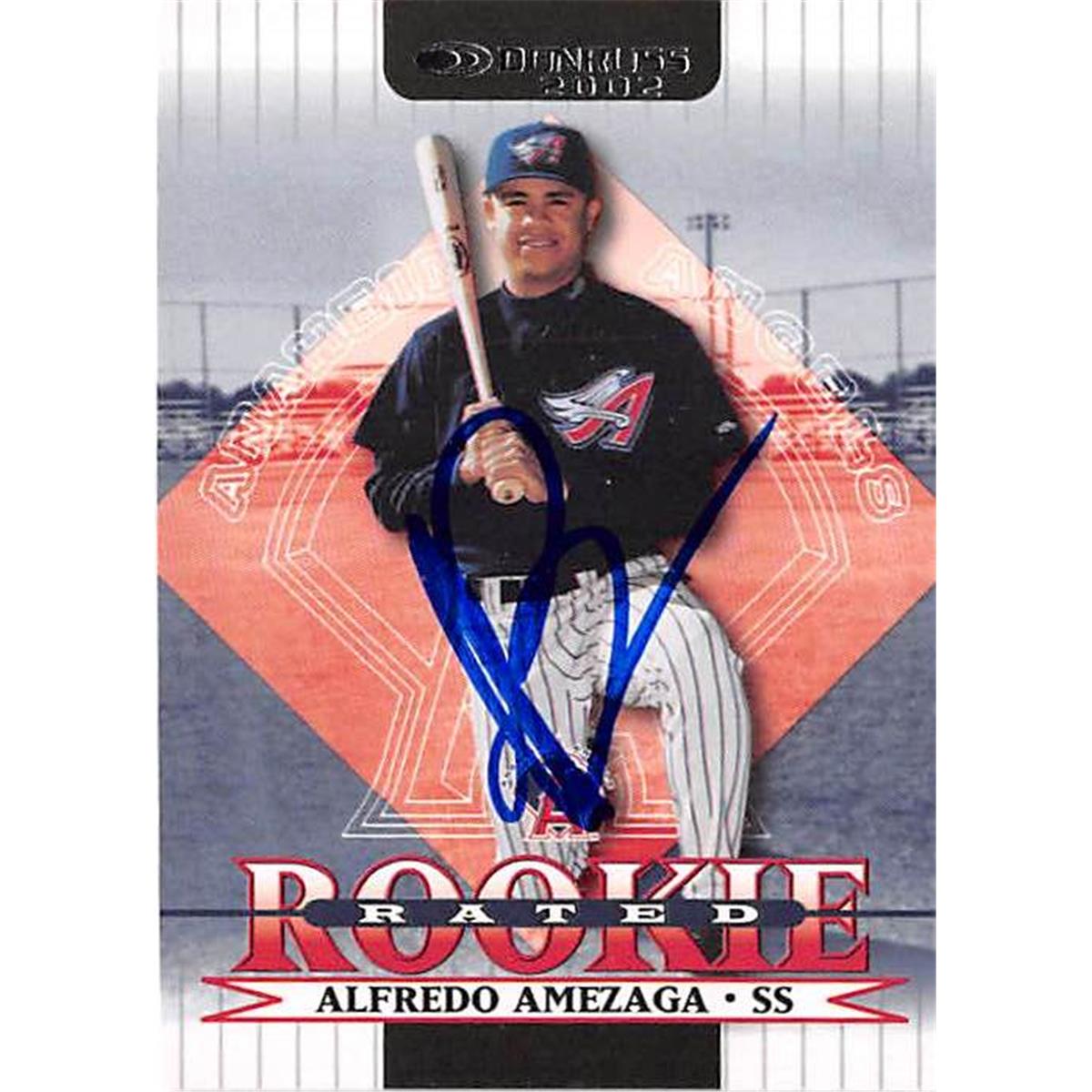 Picture of Autograph Warehouse 365507 Alfredo Amezaga Autographed Baseball Card - Anaheim Angels 2002 Donruss No.200 The Rookies