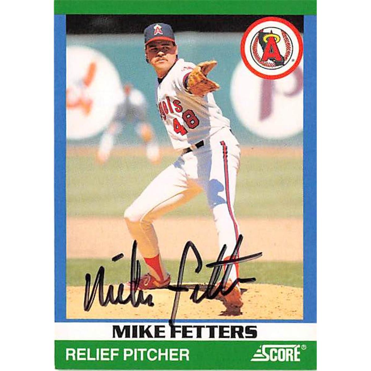 Picture of Autograph Warehouse 365761 Mike Fetters Autographed Baseball Card - California Angels 1991 Score No.74 Rising Stars