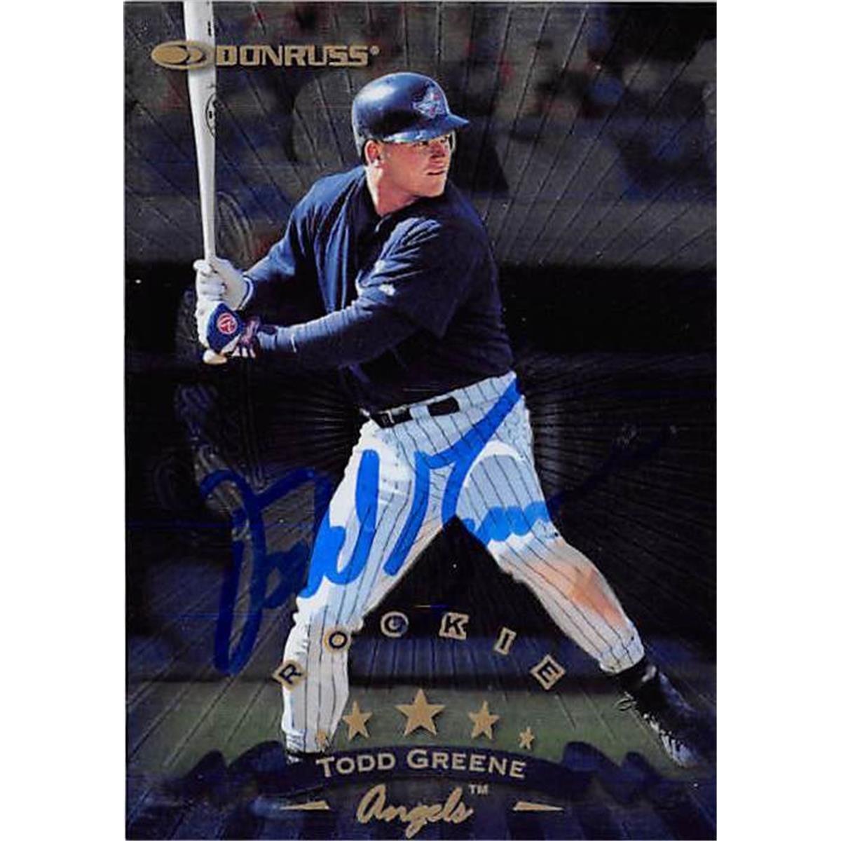 Picture of Autograph Warehouse 365853 Todd Greene Autographed Baseball Card - Anaheim Angels 1998 Donruss No.84 Rookie