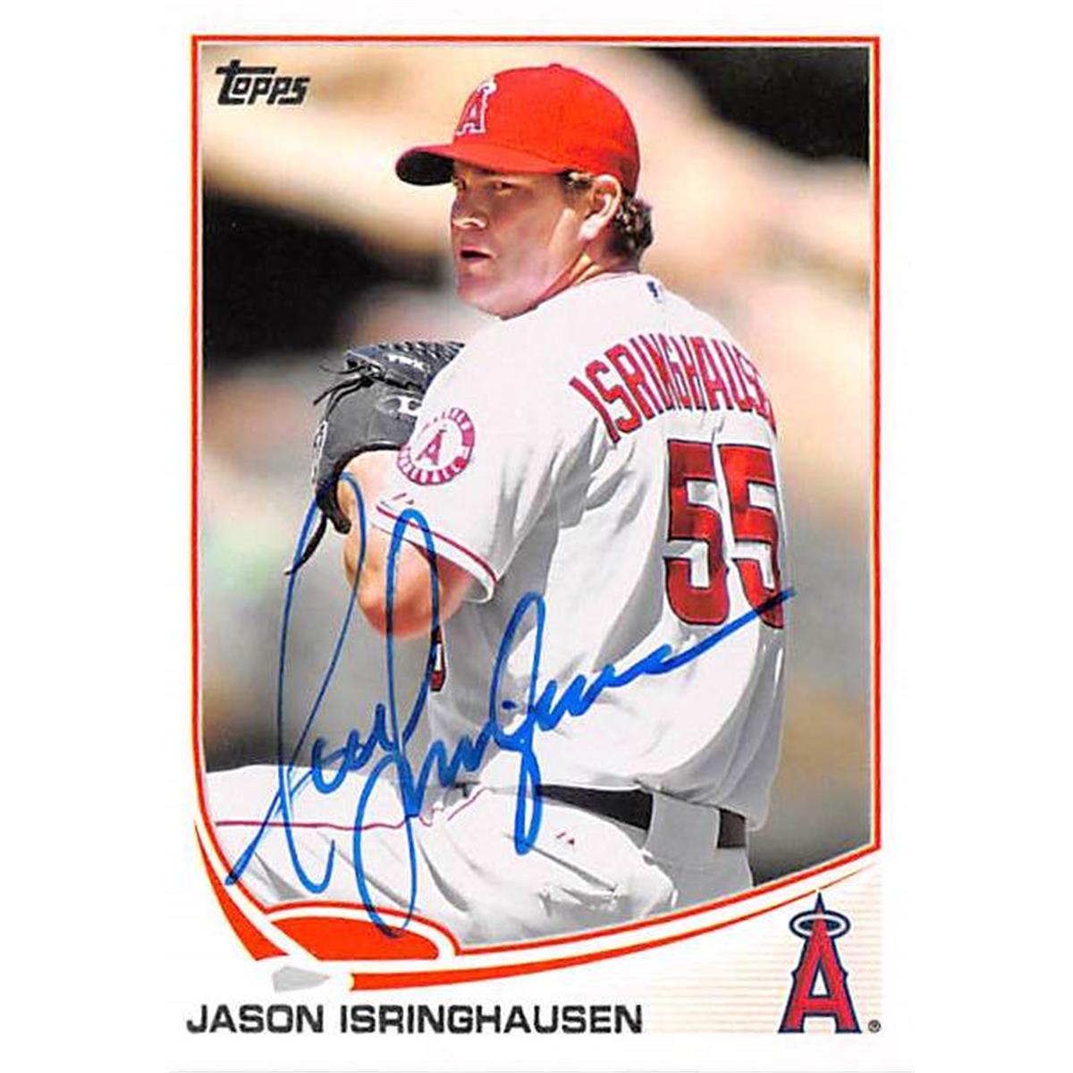 Picture of Autograph Warehouse 365915 Jason Isringhausen Autographed Baseball Card - Anaheim Angels 2013 Topps No.245