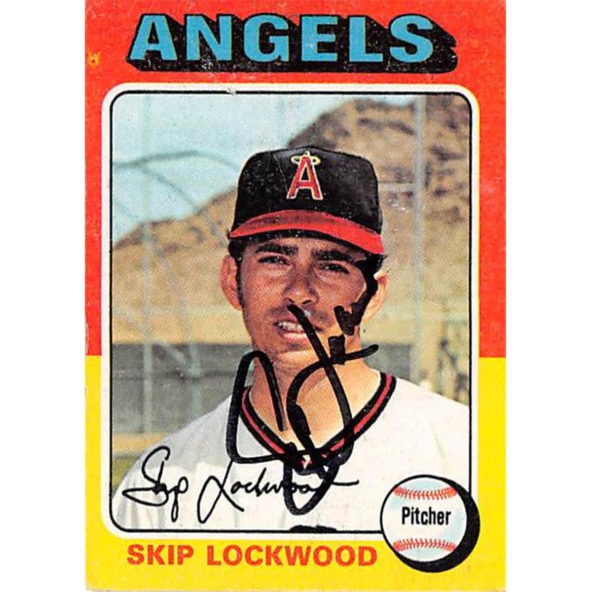 Picture of Autograph Warehouse 365975 Skip Lockwood Autographed Baseball Card - California Angels 1975 Topps No.417