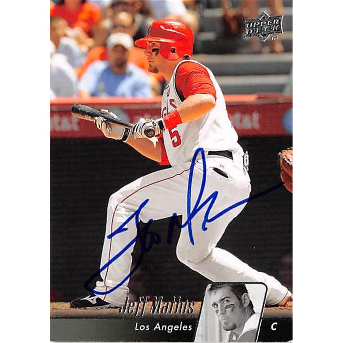 366071 Jeff Mathis Autographed Baseball Card - Anaheim Angels 2010 Upper Deck No.266