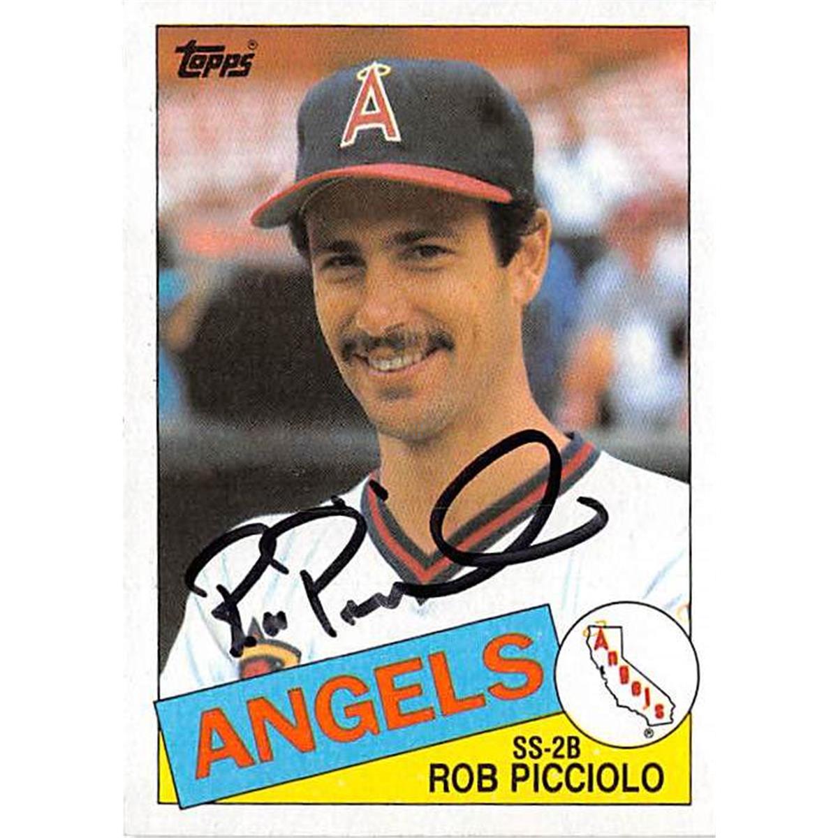 Picture of Autograph Warehouse 366169 Rob Picciolo Autographed Baseball Card - California Angels 1985 Topps No.756