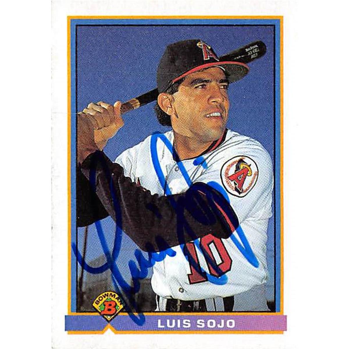 Picture of Autograph Warehouse 366249 Luis Sojo Autographed Baseball Card - California Angels 1991 Topps Bowman No.197