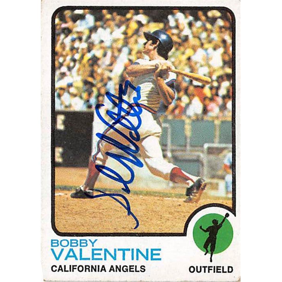 Picture of Autograph Warehouse 366330 Bobby Valentine Autographed Baseball Card - California Angels 1973 Topps No.502