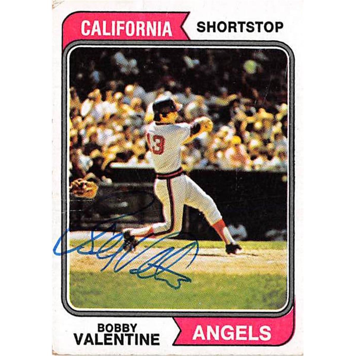 Picture of Autograph Warehouse 366331 Bobby Valentine Autographed Baseball Card - California Angels 1974 Topps No.101