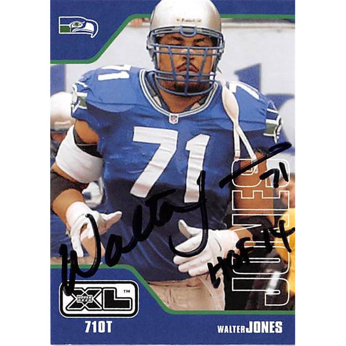 Picture of Autograph Warehouse 409740 Walter Jones Autographed Football Card - Seattle Seahawks 2002 Upper Deck XL No.428 inscribed HOF14