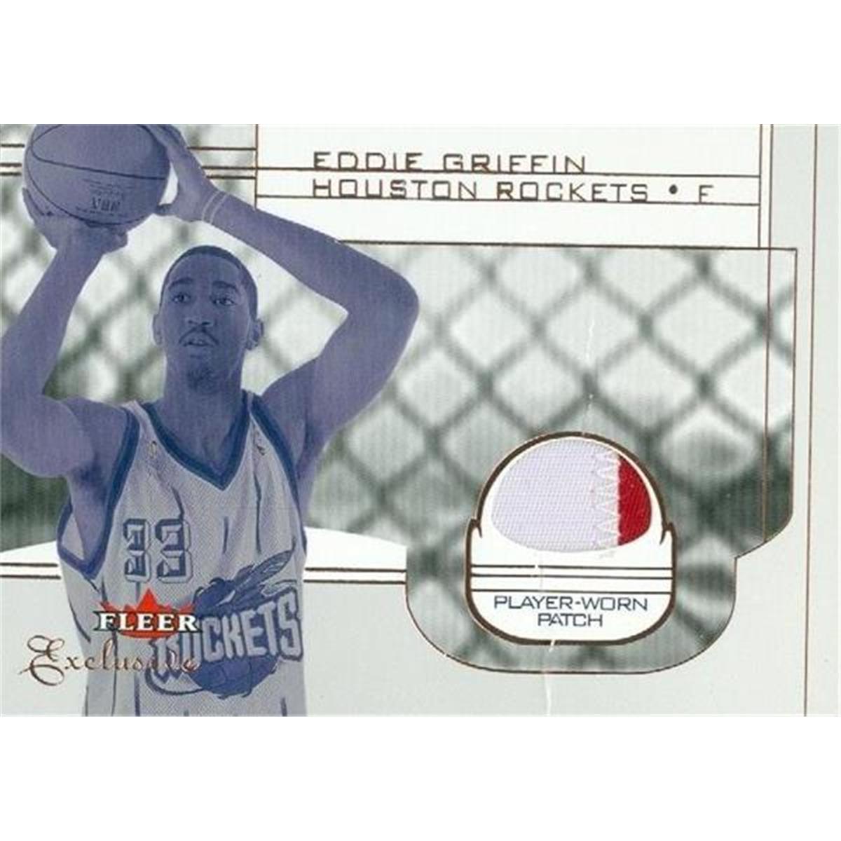 Picture of Autograph Warehouse 388400 Eddie Griffin Player Worn Jersey Patch Basketball Card - Houston Rockets 2002 Fleer Exclusive No.133