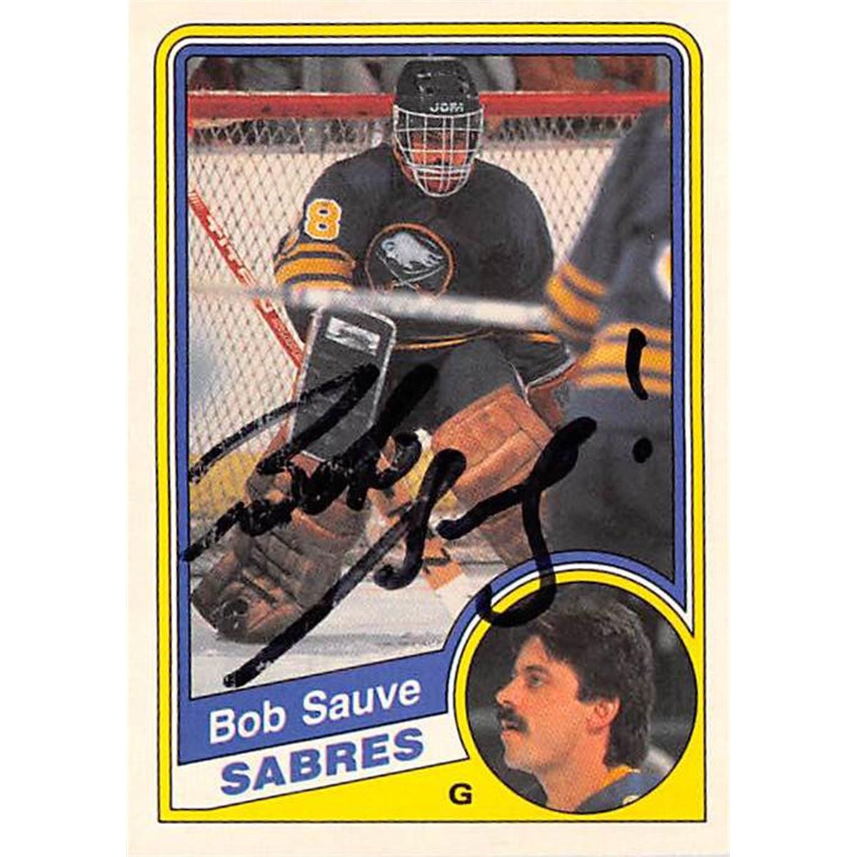 Picture of Autograph Warehouse 408837 Bob Sauve Autographed Hockey Card - Buffalo Sabres 1984 O Pee Chee No.30