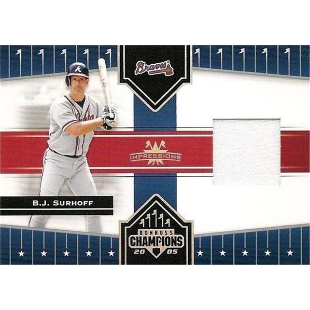 Picture of Autograph Warehouse 409035 B.j. Surhoff Player Worn Jersey Patch Baseball Card - 2005 Donruss Champions-21