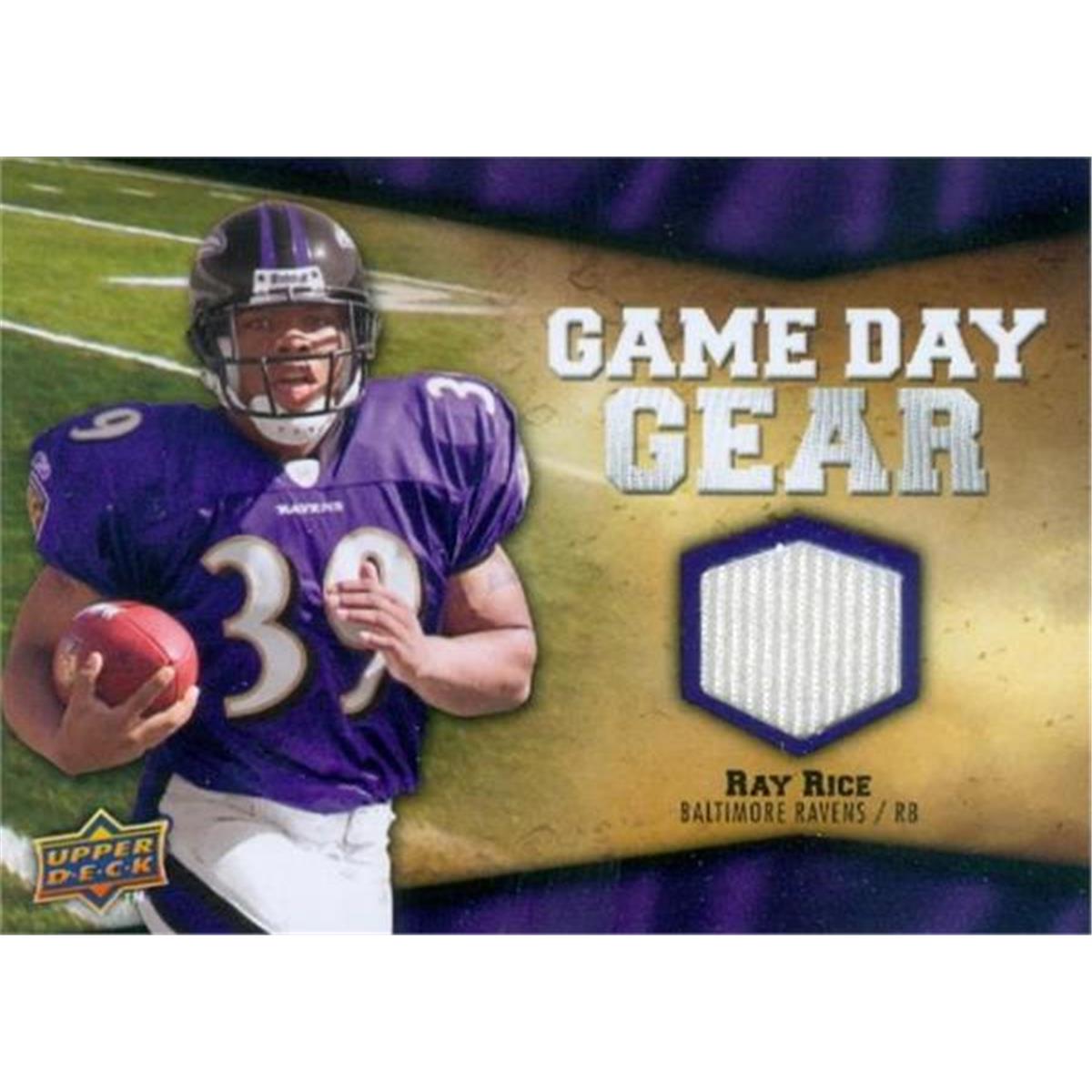 Picture of Autograph Warehouse 409200 Ray Rice Player Worn Jersey Patch Football Card - 2009 Upper Deck Game Day Gear-NFLRI