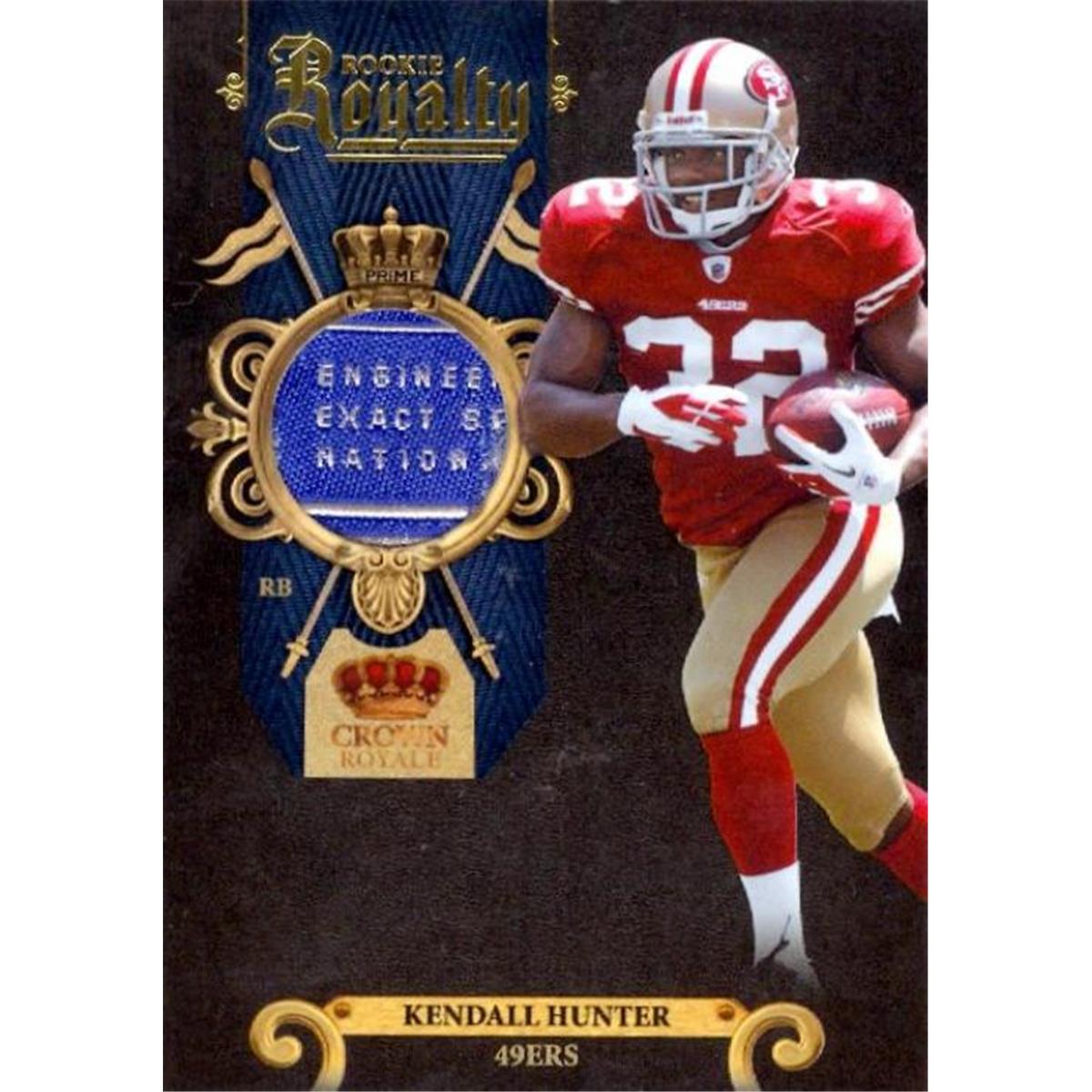 Picture of Autograph Warehouse 409296 Kendall Hunter Player Worn Jersey Patch Football Card - 2011 Panini Rookie Royalty-14 LE 32-50