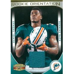 Picture of Autograph Warehouse 409297 Daniel Thomas Player Worn Jersey Patch Football Card - 2011 Panini Gridiron Gear Rookie Orientation-14 LE 239-299