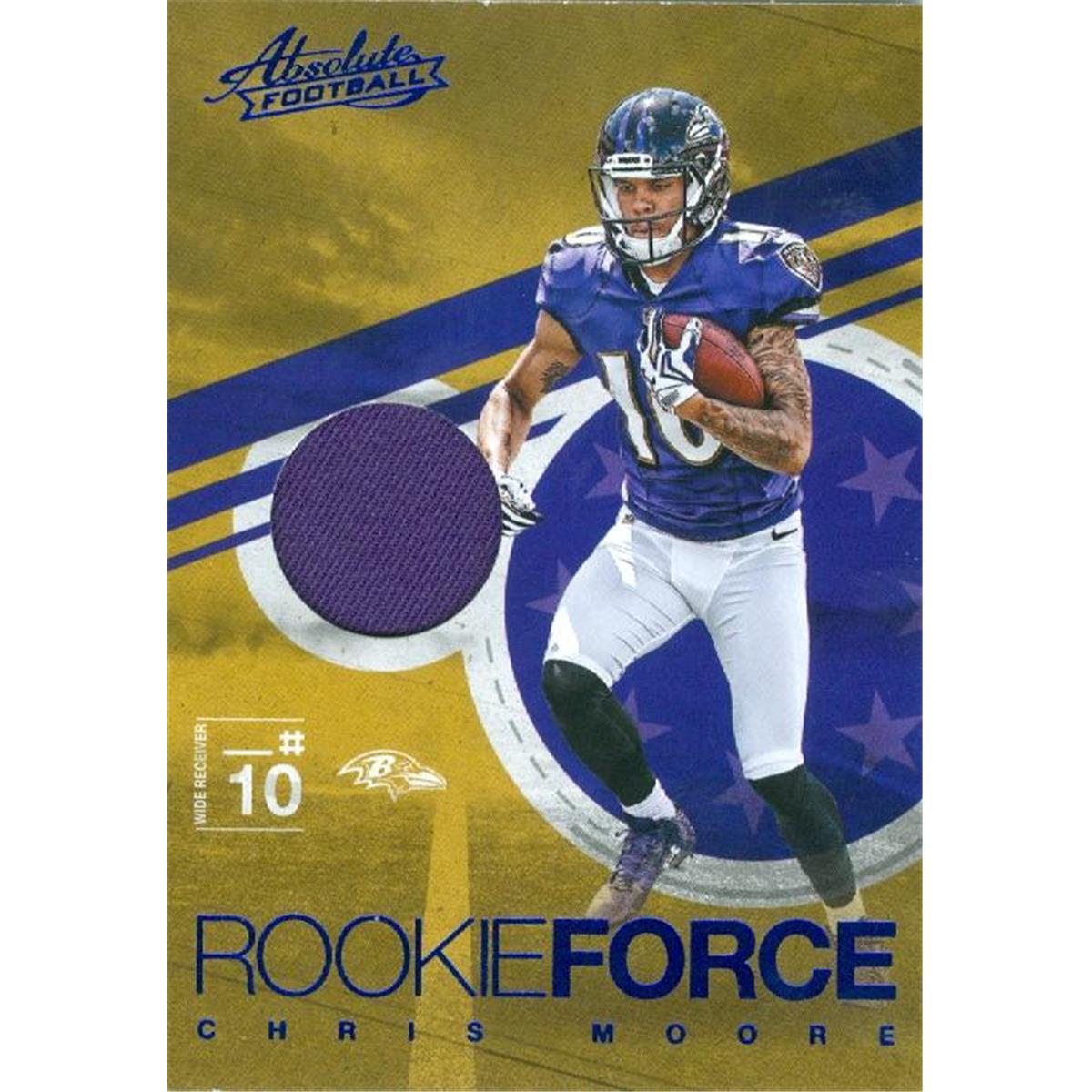 Picture of Autograph Warehouse 409311 Chris Moore Player Worn Jersey Patch Football Card - 2016 Panini Absolute Rookie Force-6