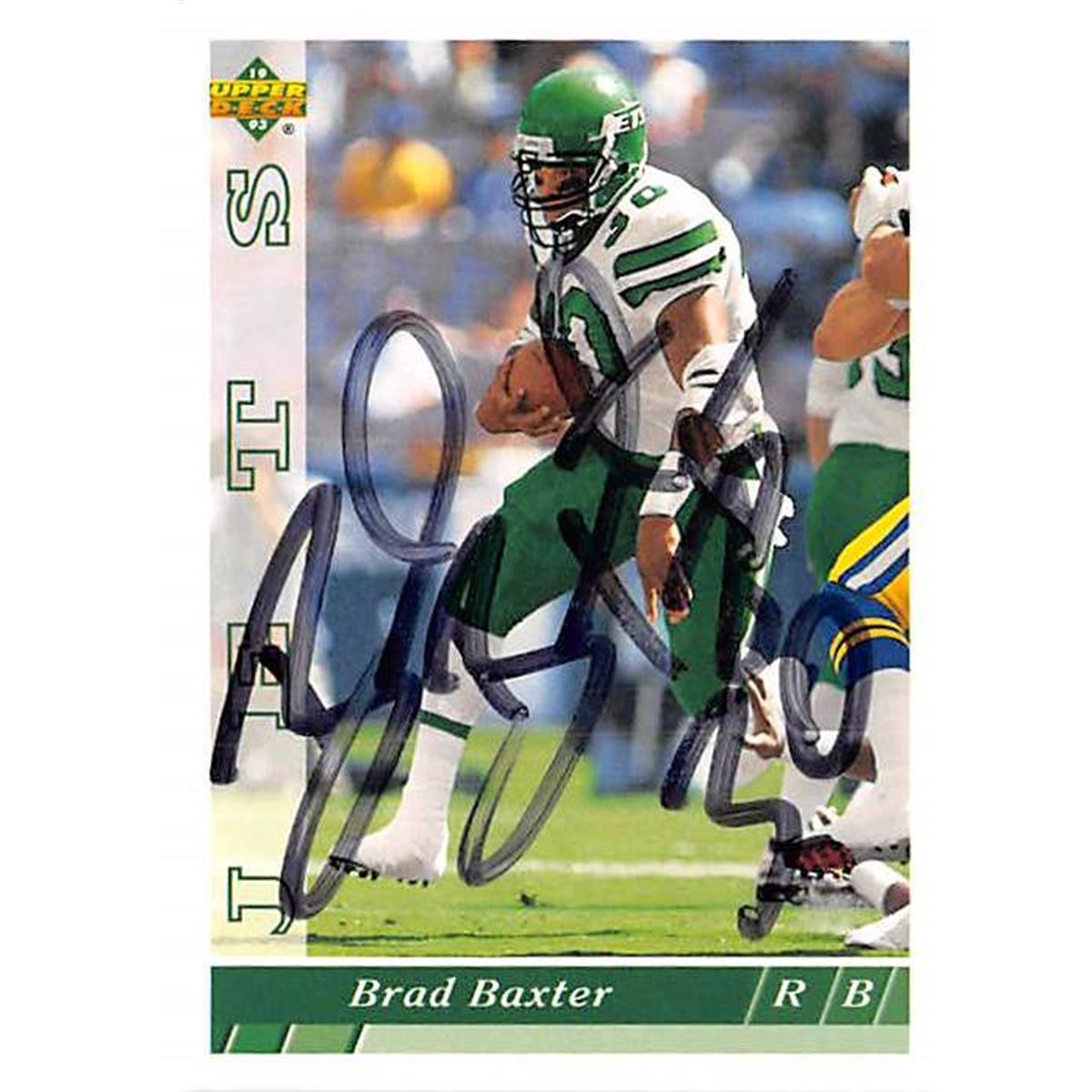 Picture of Autograph Warehouse 366679 Brad Baxter Autographed Football Card - 1993 Upper Deck-374