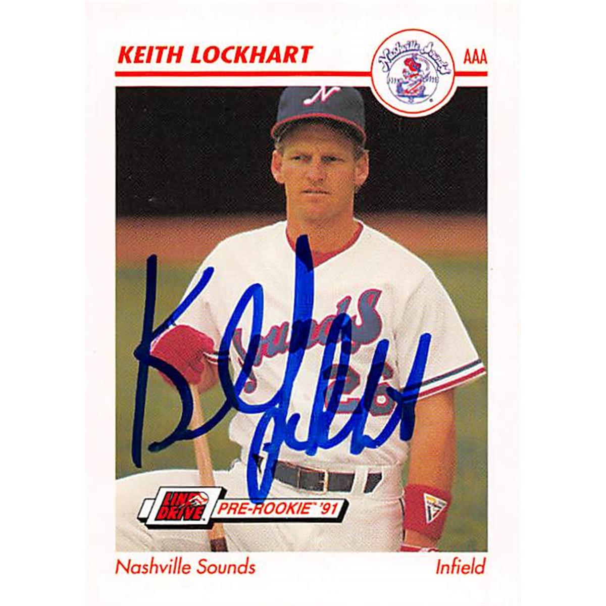 377007 Keith Lockhart Autographed Baseball Card - 1991 Impel Pre Rookie-264