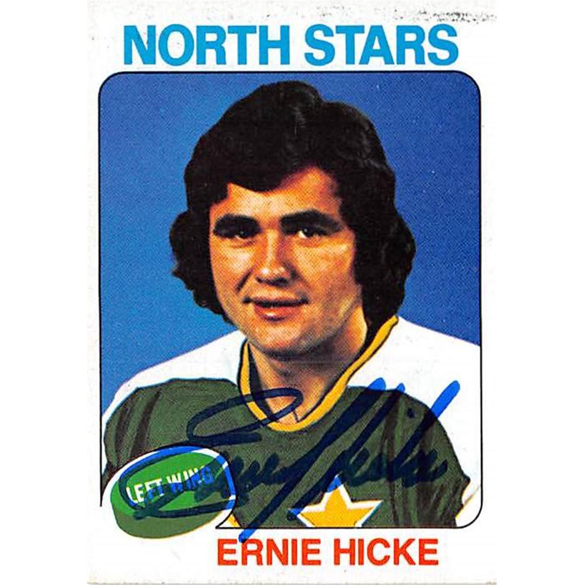 Picture of Autograph Warehouse 377273 Ernie Hicke Autographed Hockey Card - 1975 Topps-71