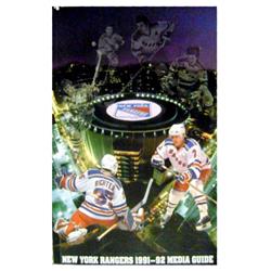 Picture of Autograph Warehouse 377598 New York Rangers Autographed Media Guide Adam Graves Mike Richter John Vanbiesbrouck Tie Domi Tony Amonte 30 Plus Signatures