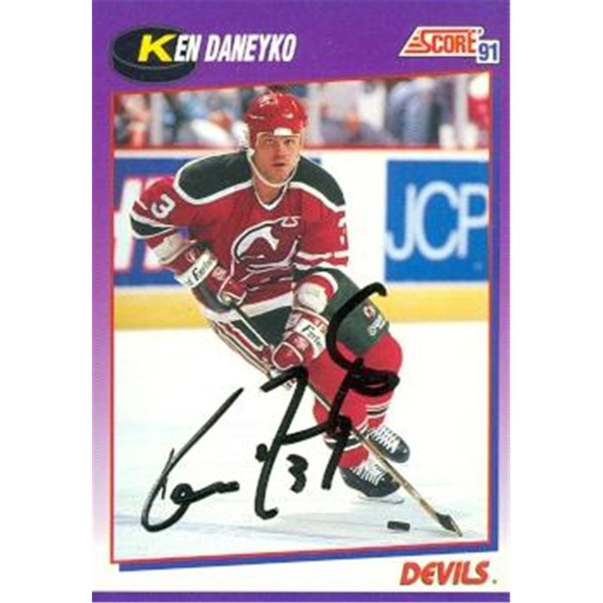 377672 Ken Daneyko Autographed Hockey Card - 1991 Score-46