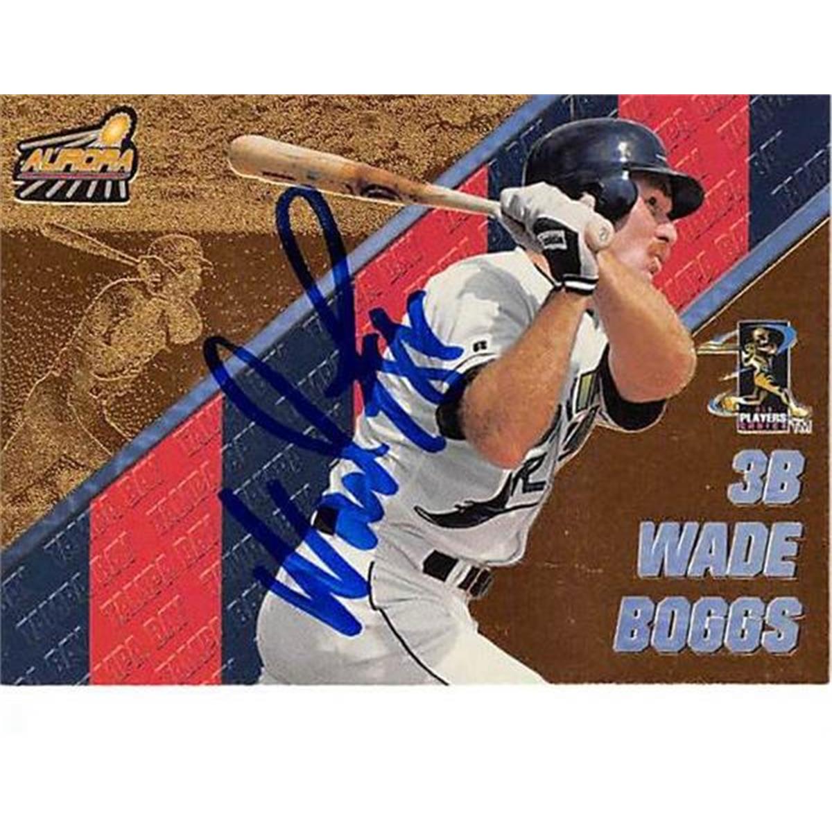 377704 Wade Boggs Autographed Baseball Card - 1998 Pacific Aurora-12