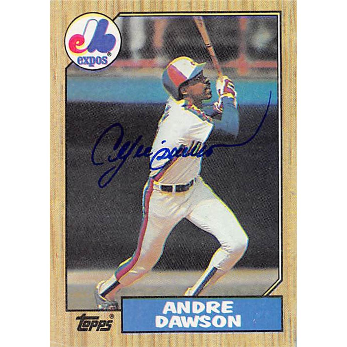 377807 Andre Dawson Autographed Baseball Card - 1987 Topps-345