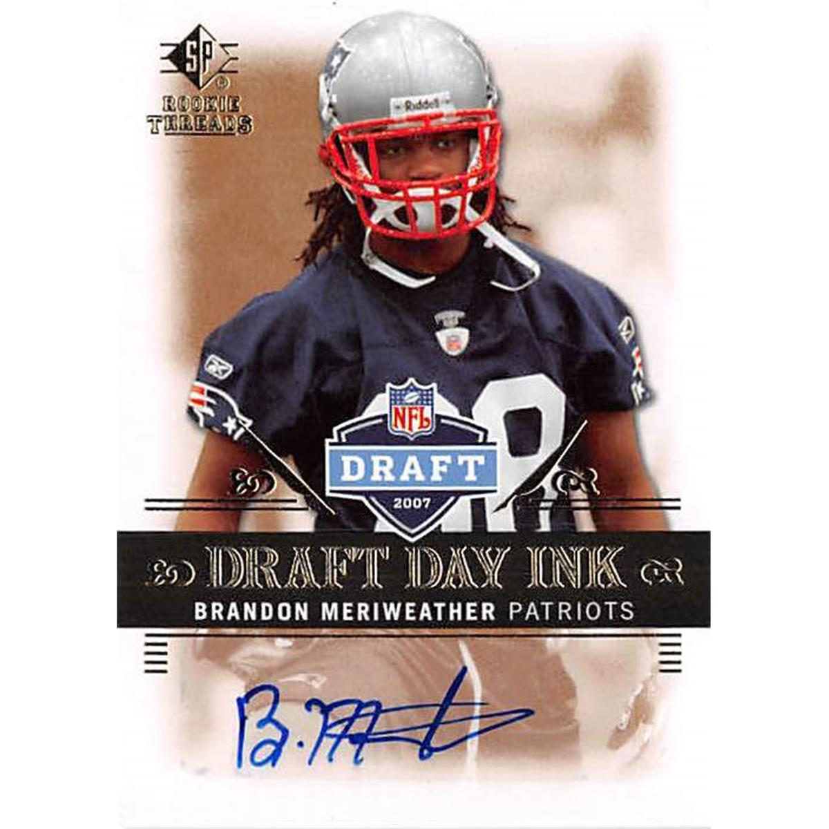 Picture of Autograph Warehouse 377967 Brandon Meriweather Autographed Football Card - 2007 Upper Deck Draft Day-DDIBM