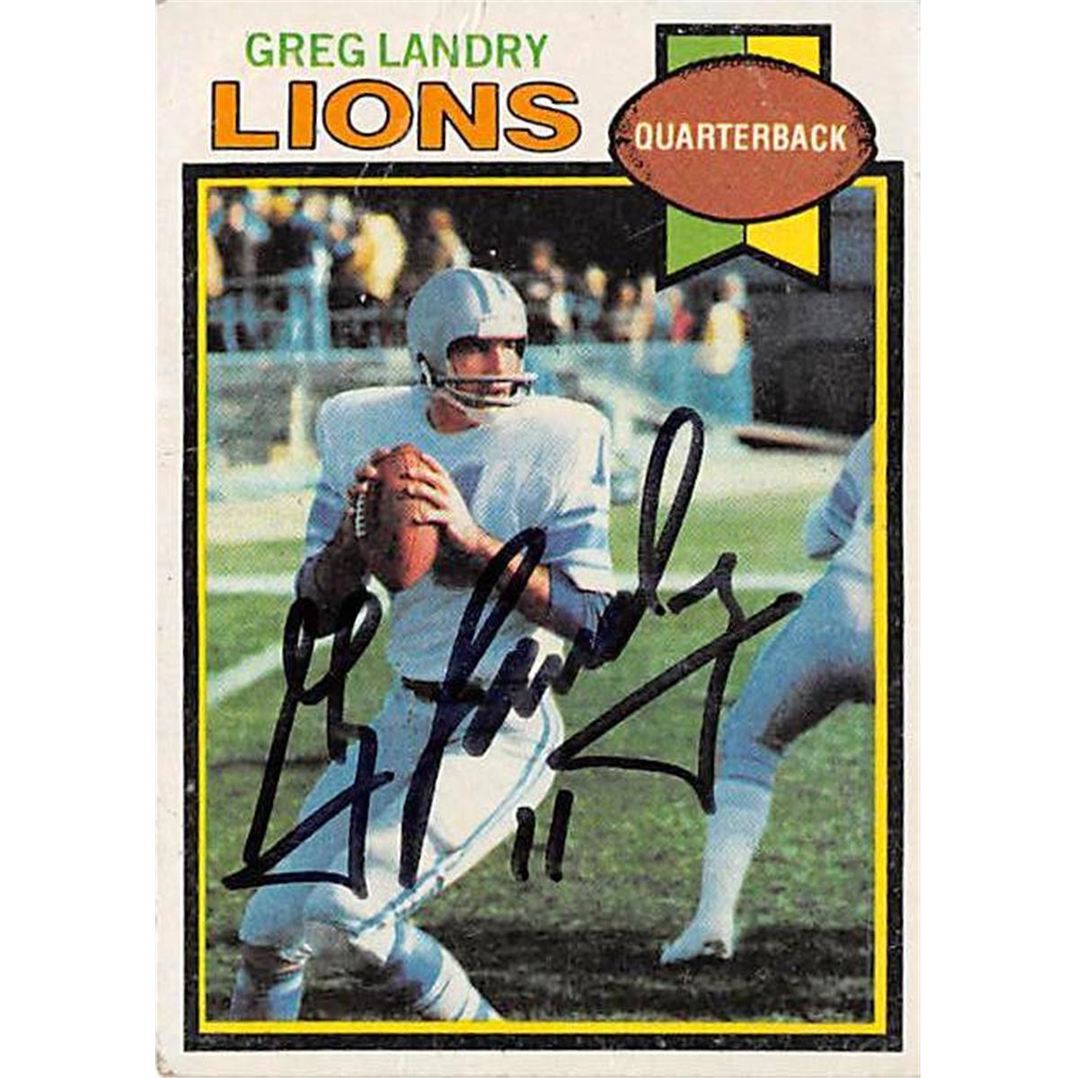 388082 Greg Landry Autographed Football Card - 1979 Topps-487 Poor Condition -  Autograph Warehouse