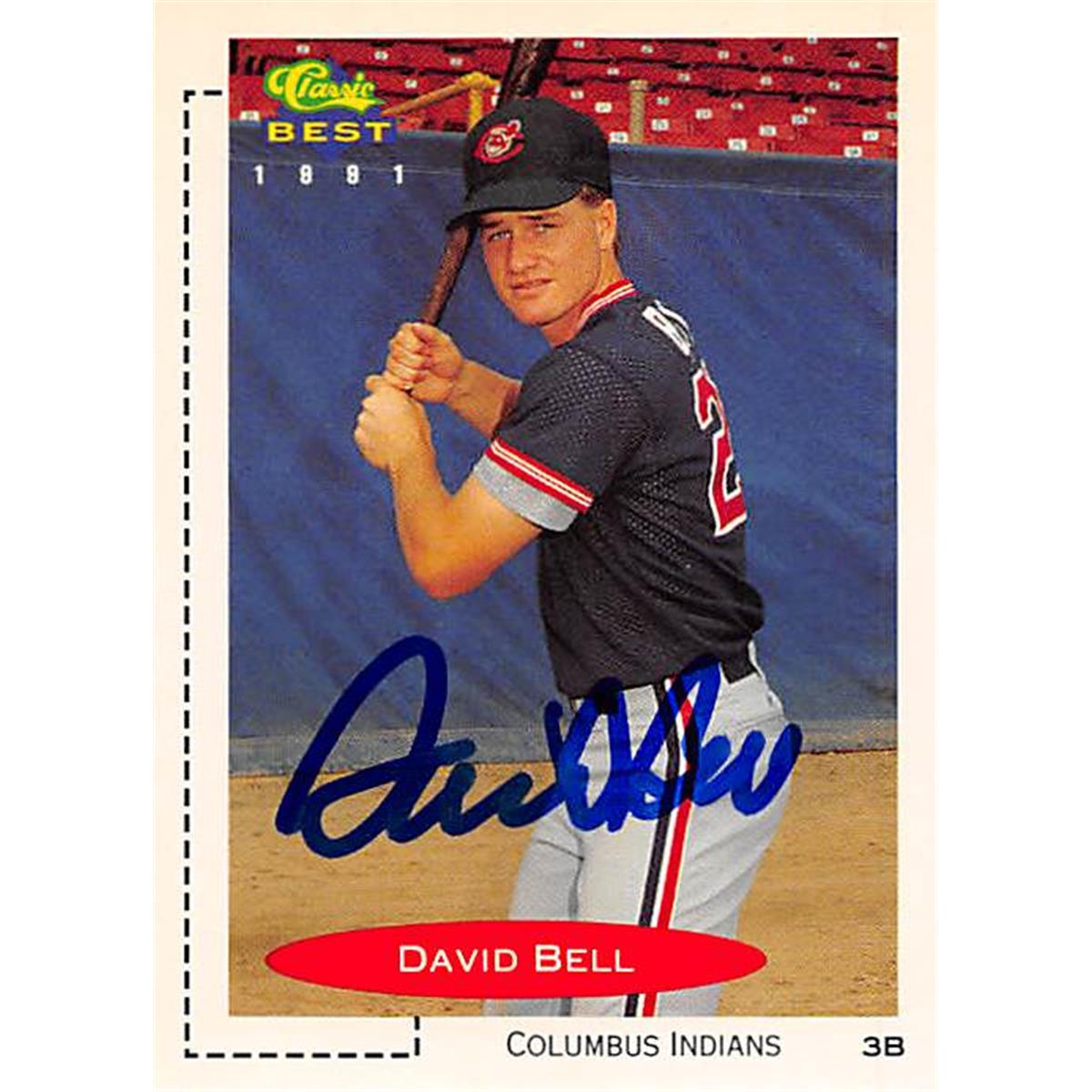 388418 David Bell Autographed Baseball Card - 1991 Classic Best Minor League Rookie-104