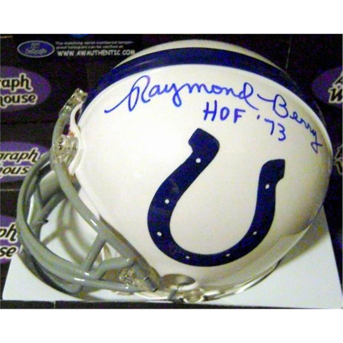 Raymond Berry Autographed Mini Helmet Inscribed HOF 73
