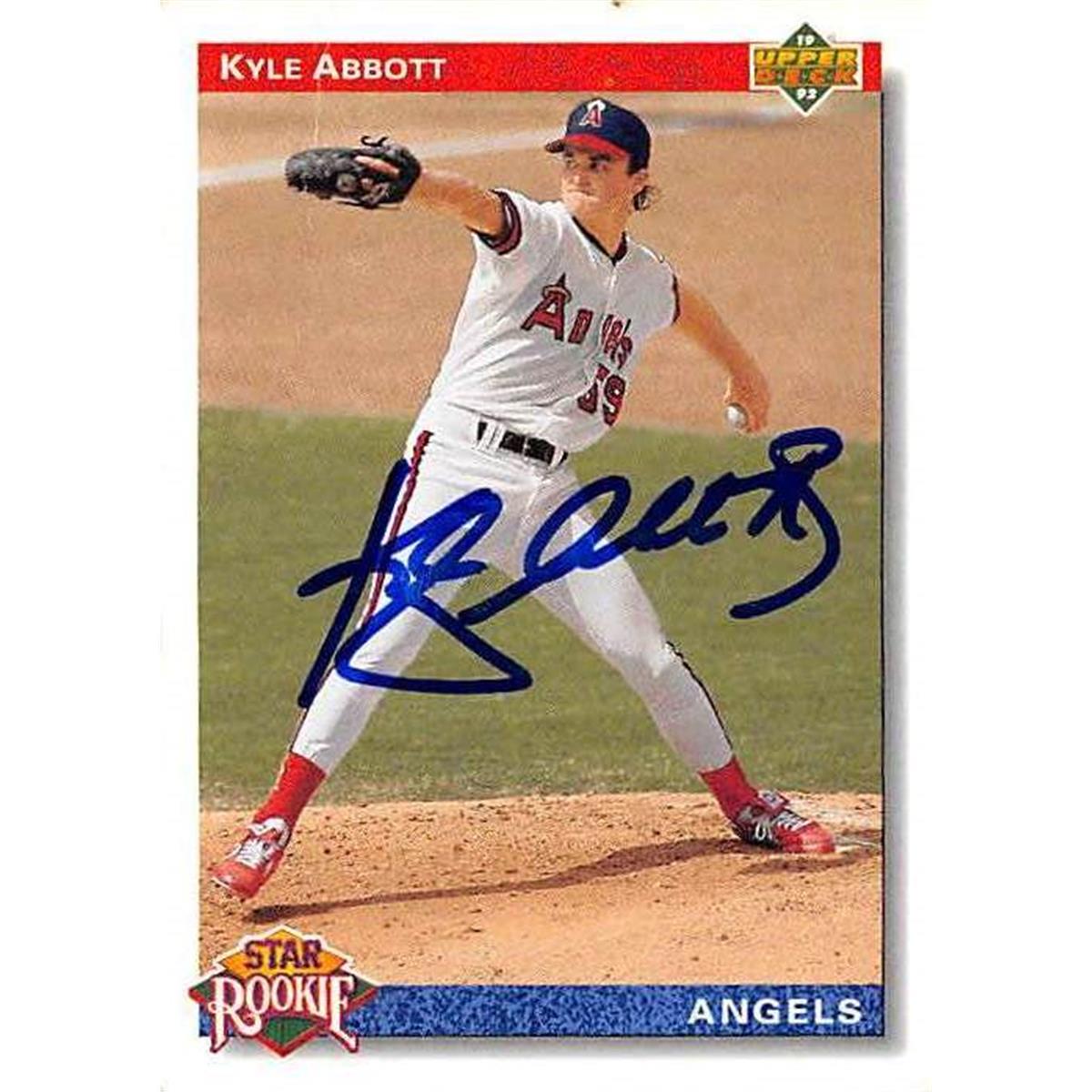 365448 Kyle Abbott Autographed Baseball Card - 1992 Upper Deck-8 Creased