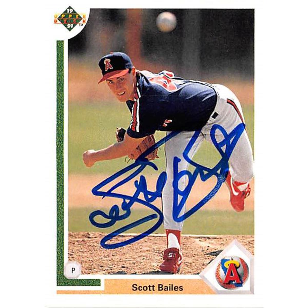 365546 Scott Bailes Autographed Baseball Card - 1991 Upper Deck-190