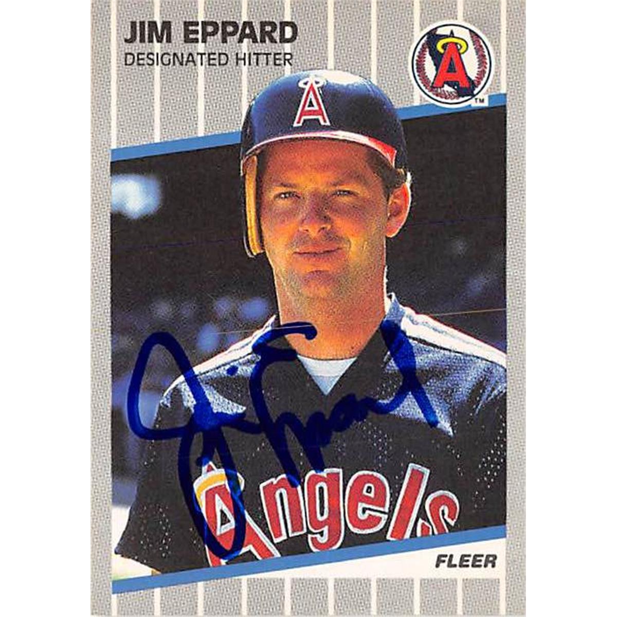365752 Jim Eppard Autographed Baseball Card - 1989 Fleer-476