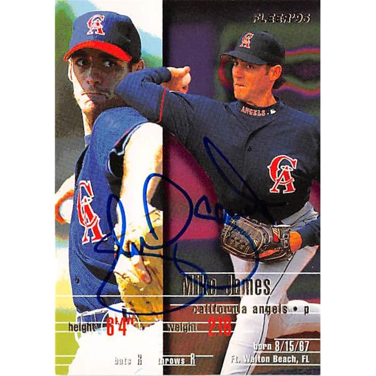 Picture of Autograph Warehouse 365932 Mike James Autographed Baseball Card - 1995 Fleer-U86