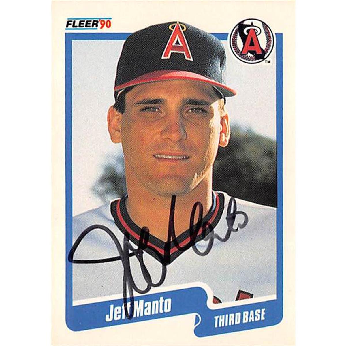 Jeff Manto Autographed Baseball Card - 1990 Fleer-137