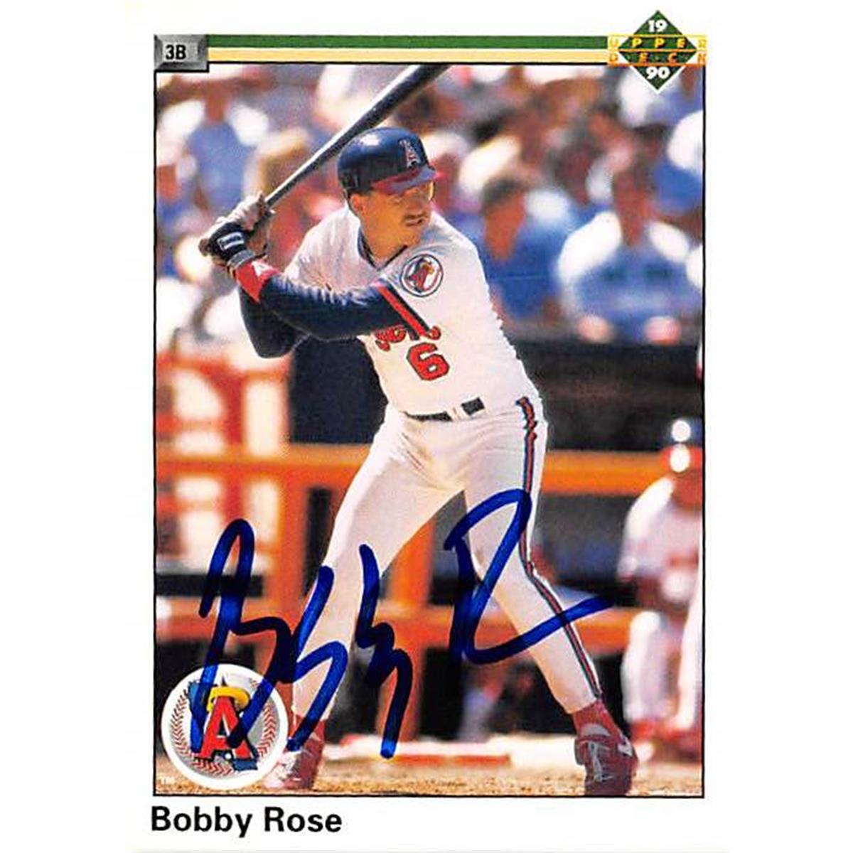 Picture of Autograph Warehouse 366209 Bobby Rose Autographed Baseball Card - 1990 Upper Deck-77