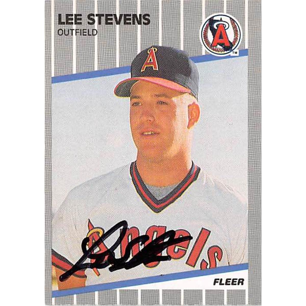 Picture of Autograph Warehouse 366242 Lee Stevens Autographed Baseball Card - 1989 Fleer-U16