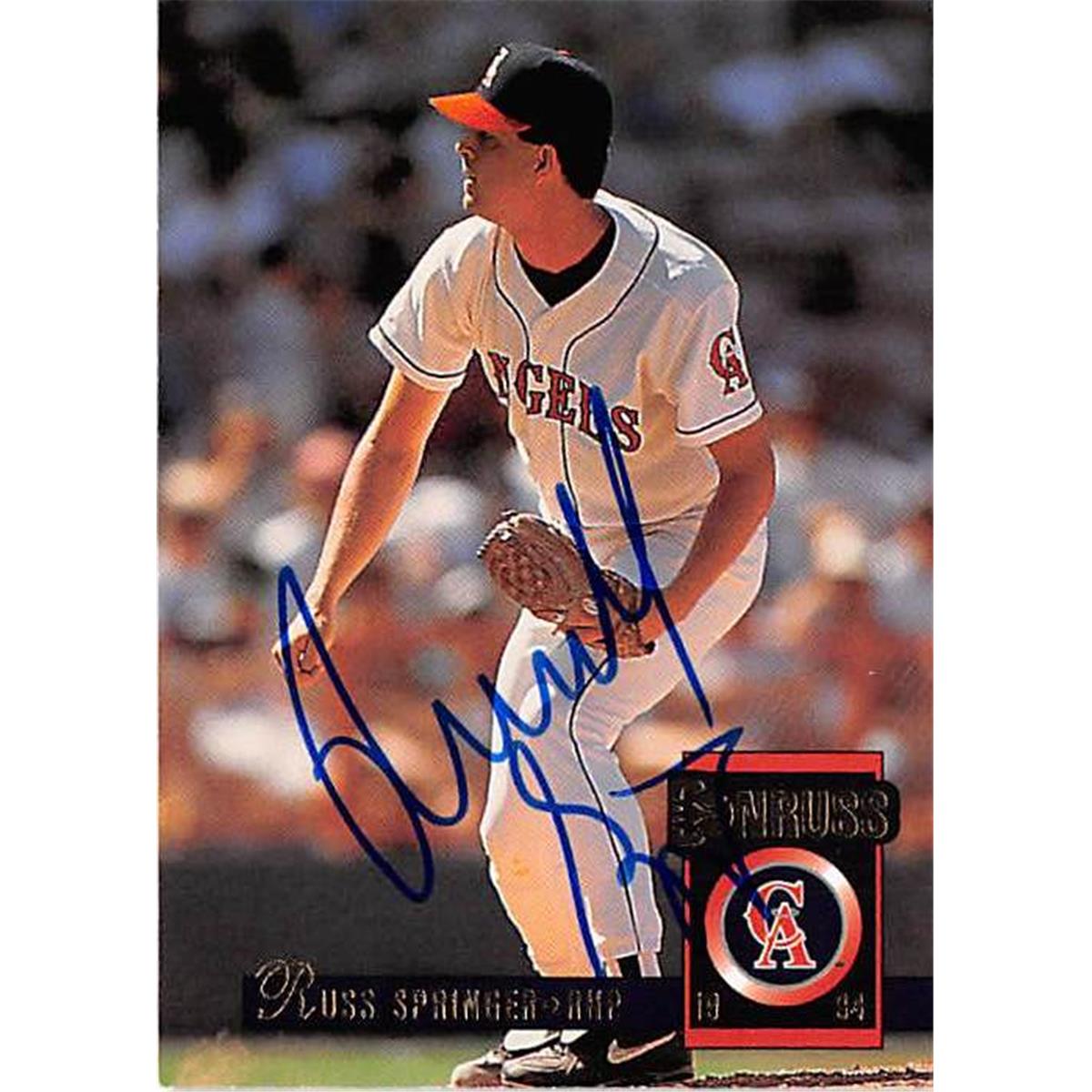 Picture of Autograph Warehouse 366288 Russ Springer Autographed Baseball Card - 1994 Donruss-325