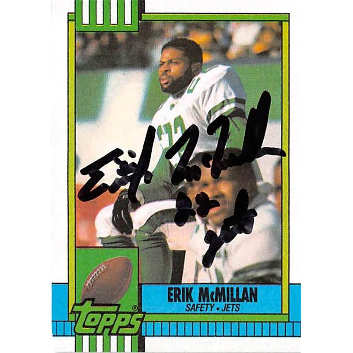 Picture of Autograph Warehouse 366692 Erik Mcmillan Autographed Football Card - 1990 Topps-451