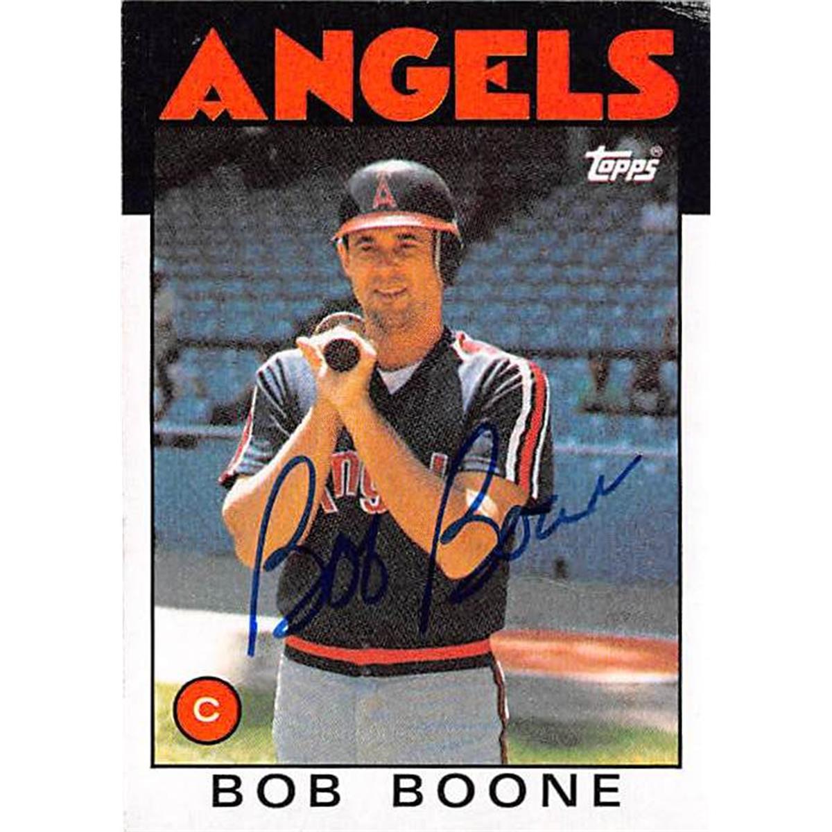 Picture of Autograph Warehouse 365549 Bob Boone Autographed Baseball Card - 1986 Topps-62