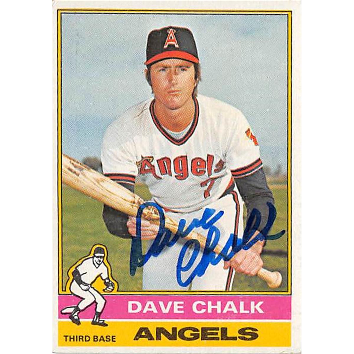 Picture of Autograph Warehouse 365639 Dave Chalk Autographed Baseball Card - 1976 Topps-52
