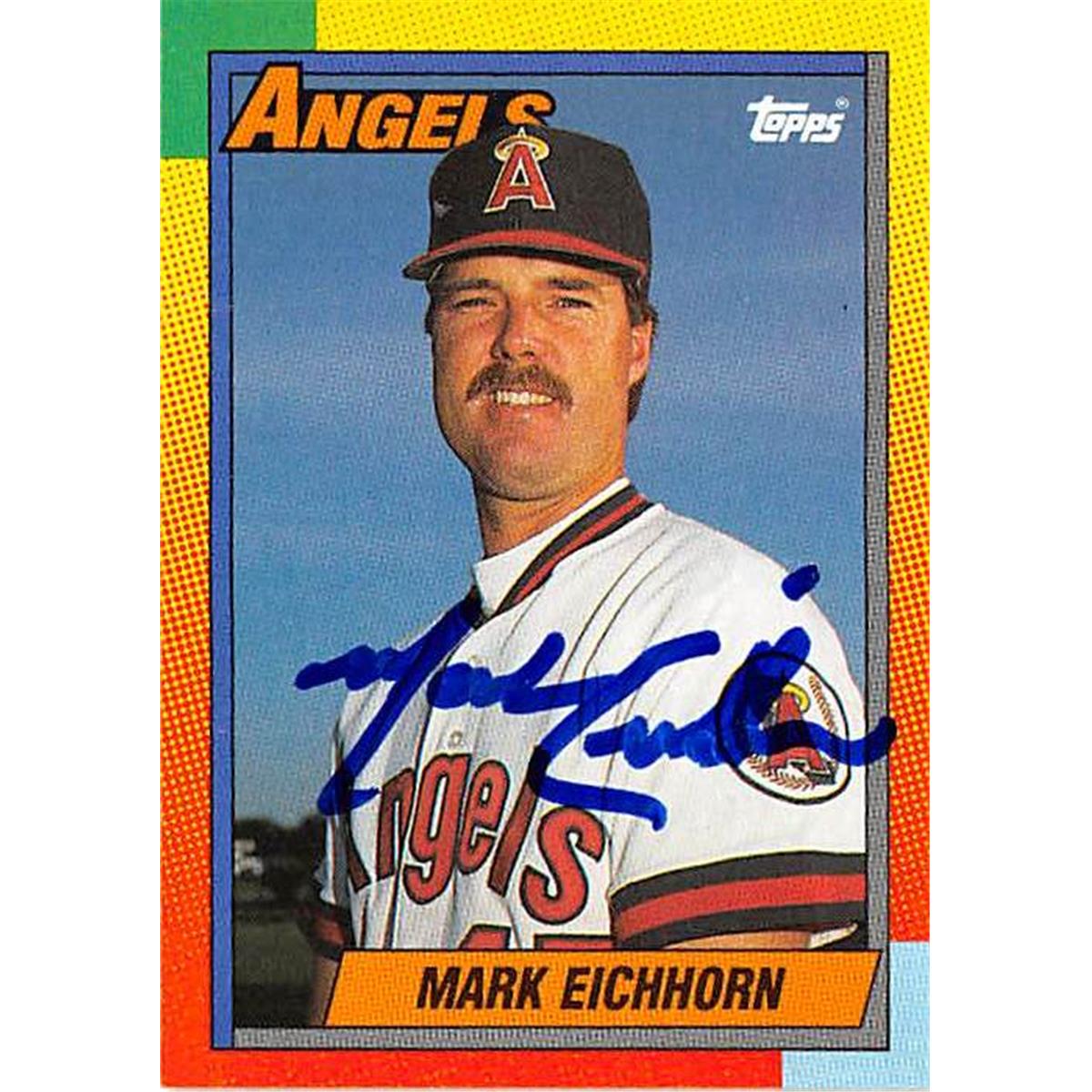 Picture of Autograph Warehouse 365730 Mark Eichhorn Autographed Baseball Card - 1990 Topps-28T