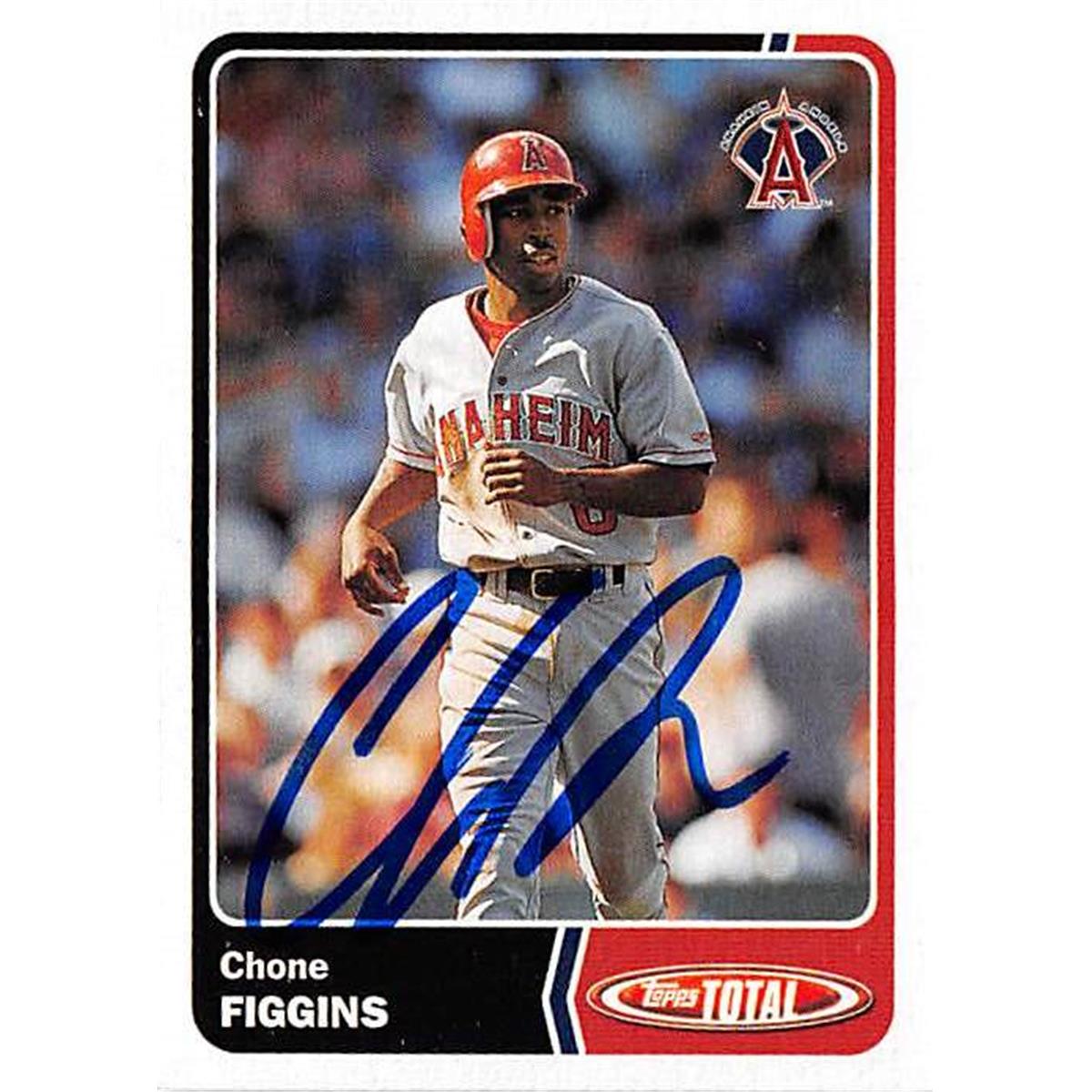 365806 Chone Figgins Autographed Baseball Card - 2003 Topps Total-694