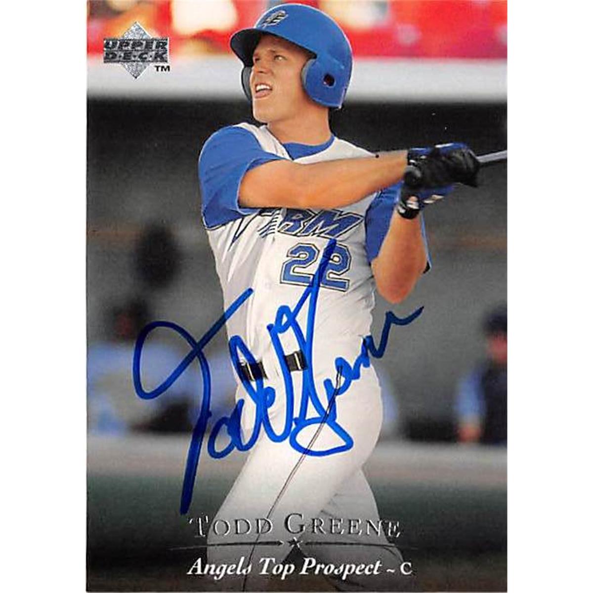 Picture of Autograph Warehouse 365854 Todd Greene Autographed Baseball Card - 1995 Upper Deck Minors-25