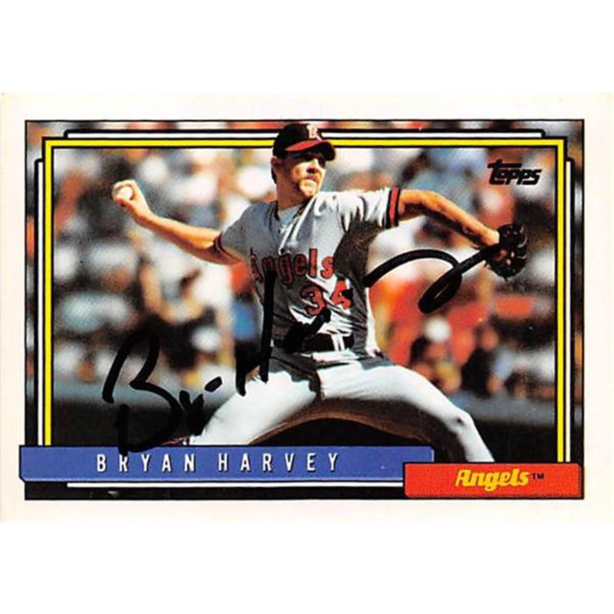 Picture of Autograph Warehouse 365866 Bryan Harvey Autographed Baseball Card - 1992 Topps-568