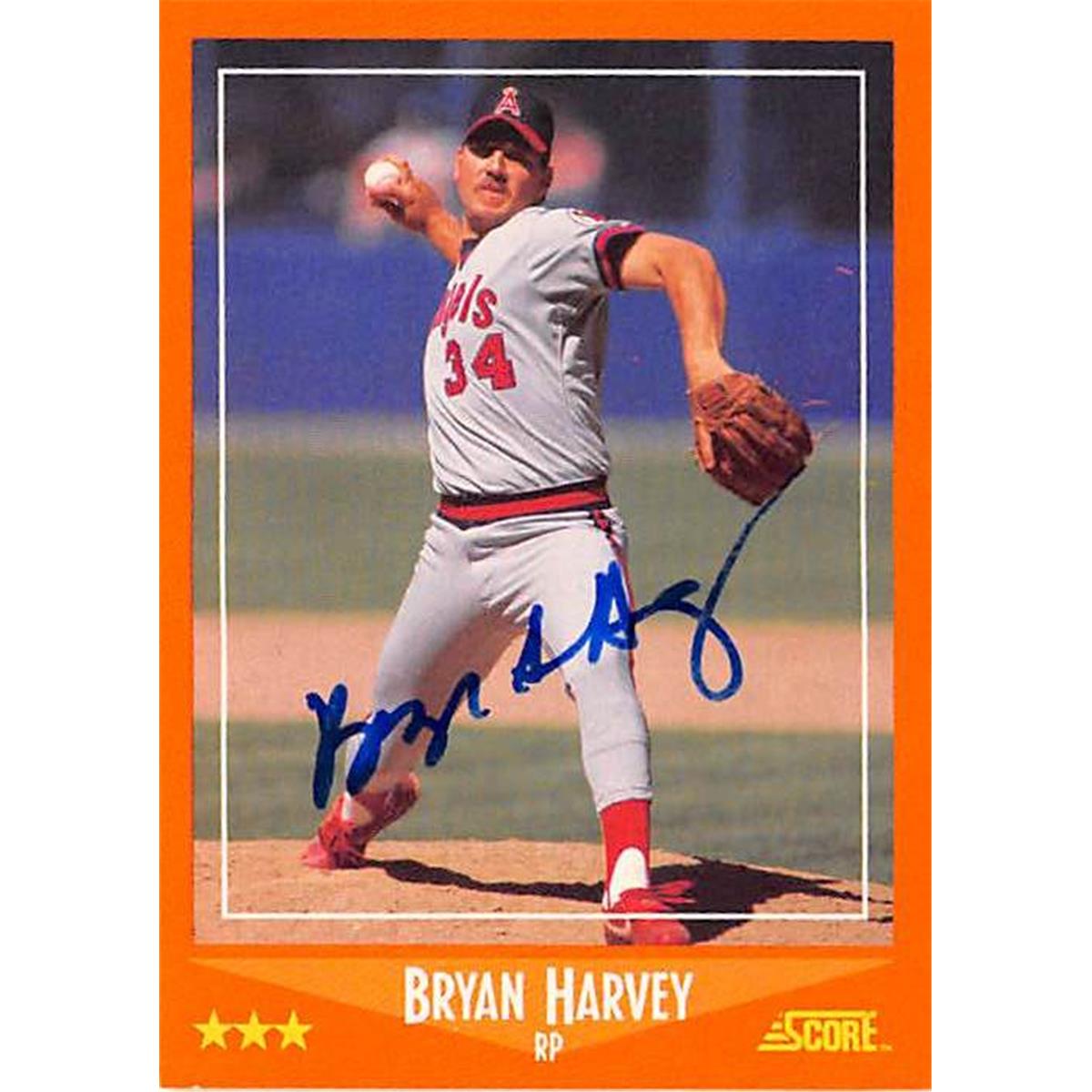 Picture of Autograph Warehouse 365878 Bryan Harvey Autographed Baseball Card - 1988 Score-87T