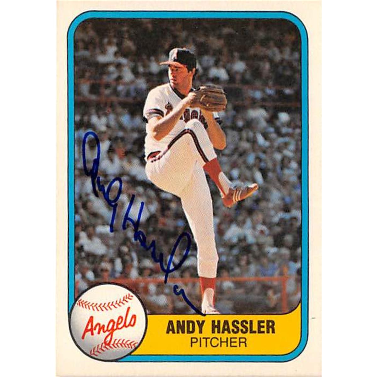 365880 Andy Hassler Autographed Baseball Card - 1981 Fleer-290