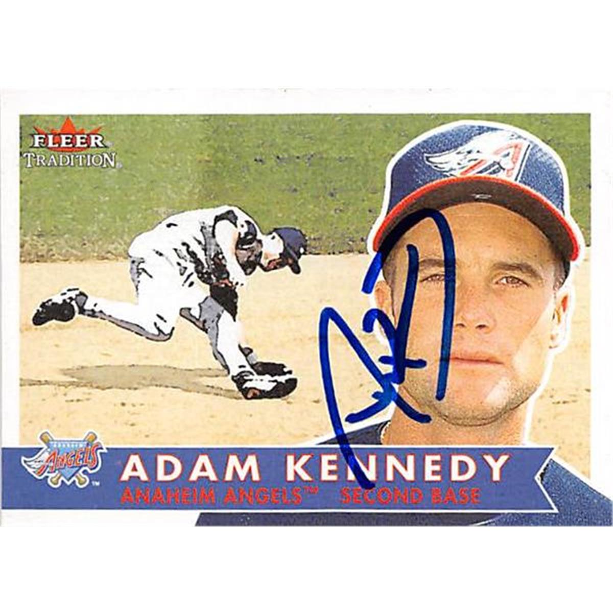 365954 Adam Kennedy Autographed Baseball Card - 2001 Fleer Tradition-52