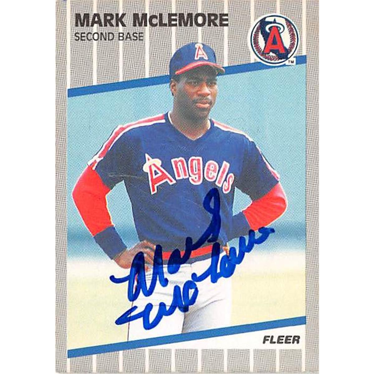 366050 Mark Mclemore Autographed Baseball Card - 1989 Fleer-484